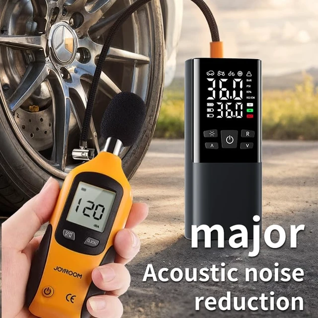 Alt view image 3 of 6 - Portable Tire Inflator Air Compressor with LCD Display, LED Light, and Auto-Shut Off Function 150 PSI Portable Air Pump for Cars, Motorcycles, Bicycles, Balls, and More