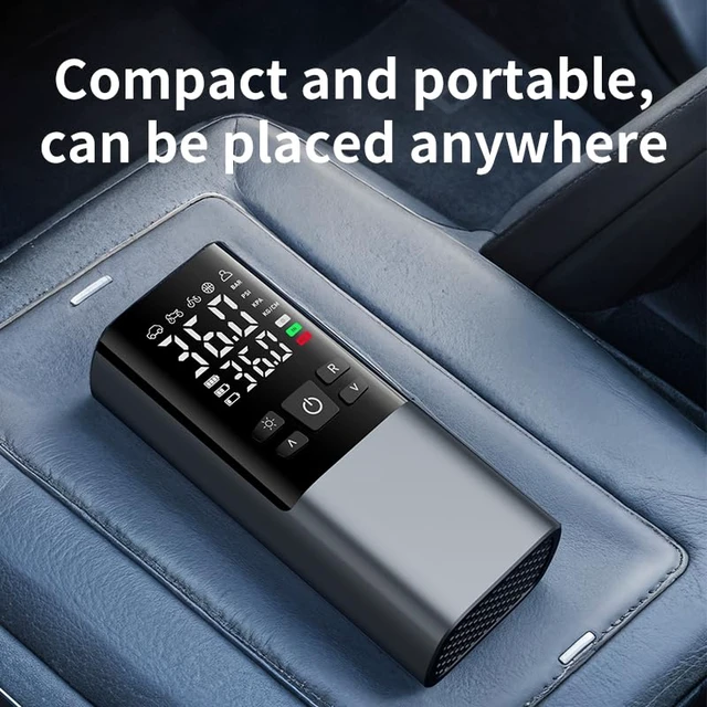 Alt view image 4 of 6 - Portable Tire Inflator Air Compressor with LCD Display, LED Light, and Auto-Shut Off Function 150 PSI Portable Air Pump for Cars, Motorcycles, Bicycles, Balls, and More