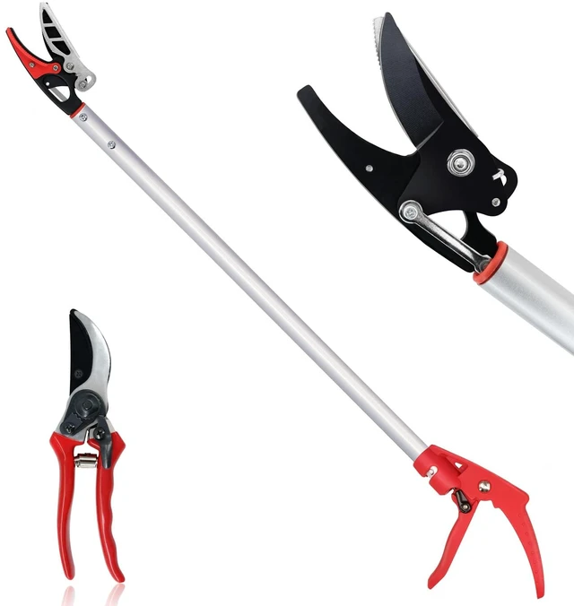 Main image of 32-Inch Cut and Hold Pruners, Long-Reach Tree Pruner with Rotating Cutter Head, Long Pruning Shears for Garden, Fruit Picking, Branches Trimming