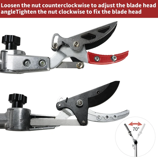 Alt view image 4 of 7 - Pruner for Garden, Cut Upto 1 Inch & Hold Telescopic Pole Pruner, Fruit Picker with Rotating Blade Head, Lightweight Aluminum Extendable Handle for Tree Branch Cutter, 3.67-5.45 FT, Silver