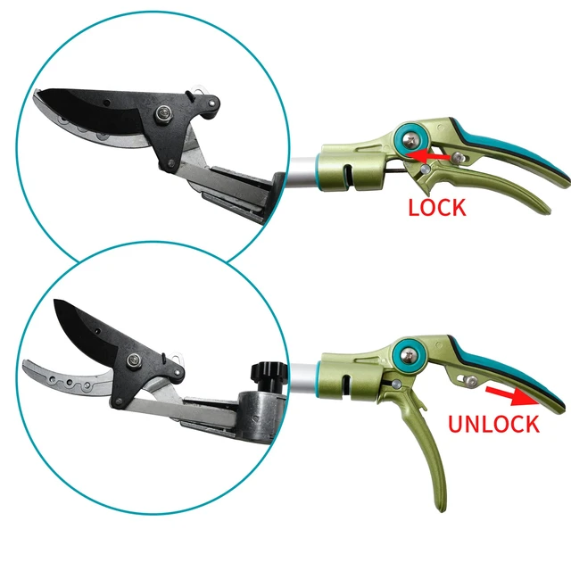 Alt view image 5 of 7 - Pruner for Garden, Cut Upto 1 Inch & Hold Telescopic Pole Pruner, Fruit Picker with Rotating Blade Head, Lightweight Aluminum Extendable Handle for Tree Branch Cutter, 3.67-5.45 FT, Silver
