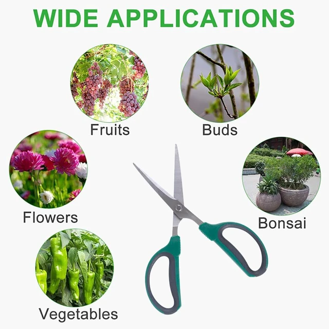 Alt view image 5 of 7 - 6-Inch Stainless Steel Garden Bonsai Pruning Shears with 40mm Straight Blade Pruners, Anti-Slip Softgrip Micro-Tip Snip