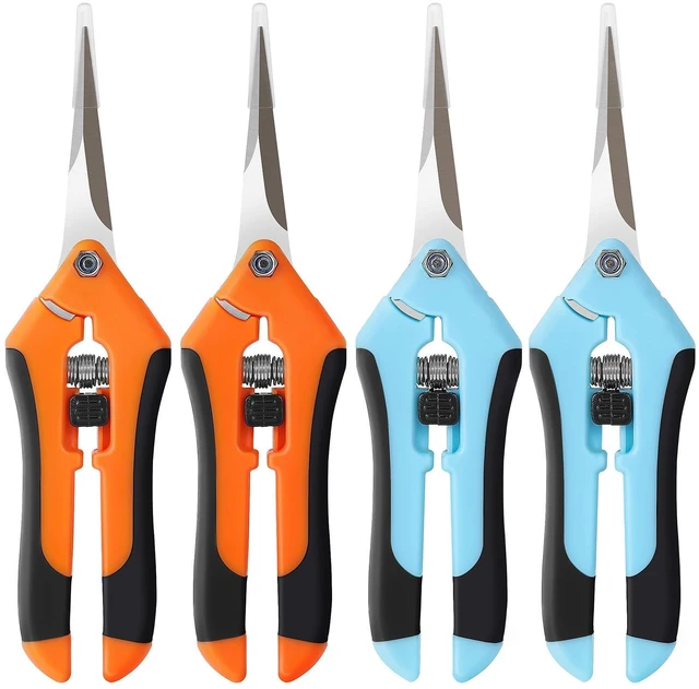 Main image of 4 Pack Pruning Shears 6.5 Inch Stainless Steel Garden Scissors | with Sharp Precision Blades, Comfortable Ergonomic Hand Snips for Deadheading, Flowers, Trimming Herbs, Shaping Small Plants