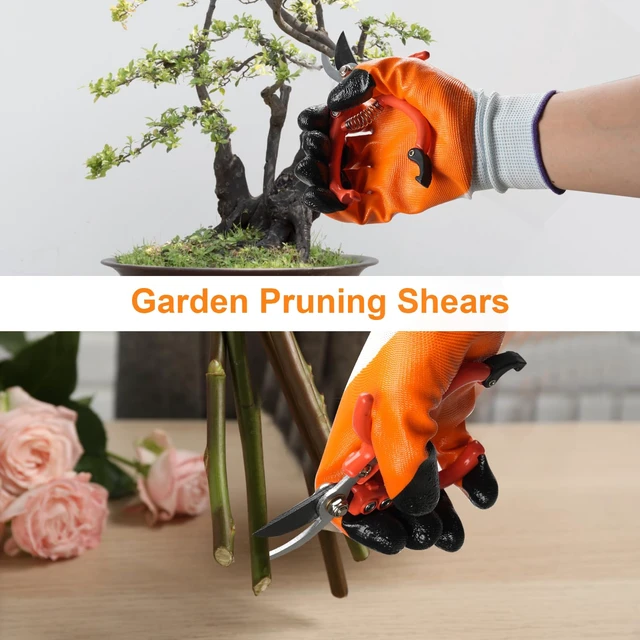 Alt view image 3 of 7 - 6Pcs Pruning Shears Set with Bypass Pruning Shears, Garden Scissors, Pruning Snips,Saw,Gloves,Storage Bag,Handheld Garden Shears Set for Plant