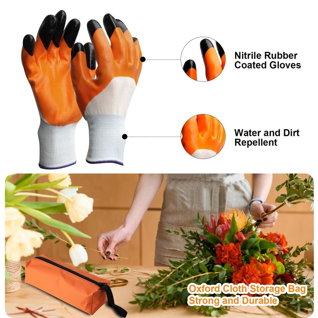Alt view image 6 of 7 - 6Pcs Pruning Shears Set with Bypass Pruning Shears, Garden Scissors, Pruning Snips,Saw,Gloves,Storage Bag,Handheld Garden Shears Set for Plant