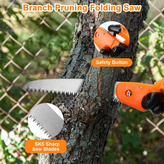 Alt view image 5 of 7 - 6Pcs Pruning Shears Set with Bypass Pruning Shears, Garden Scissors, Pruning Snips,Saw,Gloves,Storage Bag,Handheld Garden Shears Set for Plant