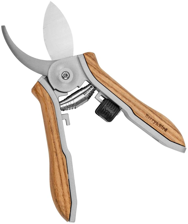 Main image of Mini Pruning Shears for Gardening Curved Blades Hand Pruners with Wooden Handle Garden Scissors Snips Stainless Steel Trimming Small Clippers Bonsai Compact Size Sheaering Tool