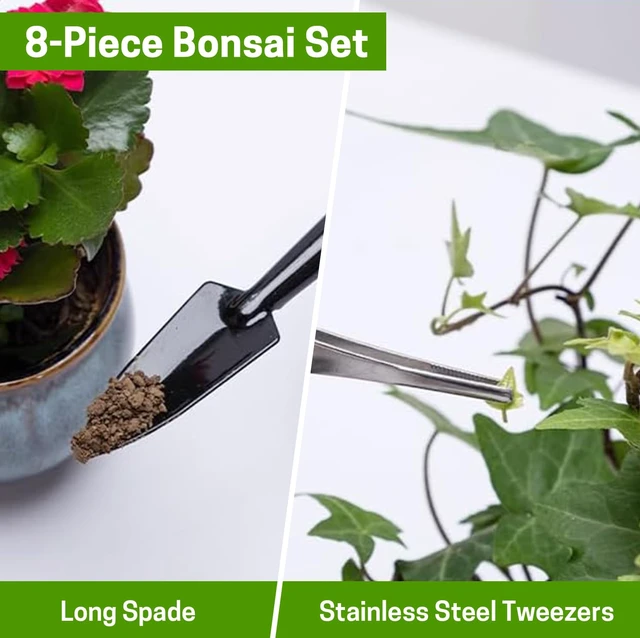 Alt view image 4 of 7 - Bonsai Set 8 Pcs, Bonsai Tools Kit, Garden Tools Set | Include Pruner, Fold Scissors, Mini Rake, Bud & Leaf Trimmer Set