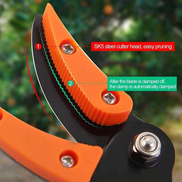 Alt view image 3 of 7 - 143010 Long Reach 3.5 ft (1.0m) Cut & Hold Bypass Pruner - Lightweight Aluminum, Rust-Resistant, Ergonomic Grip, 1/4" Max Cut - Ideal for Precision Gardening & Pruning