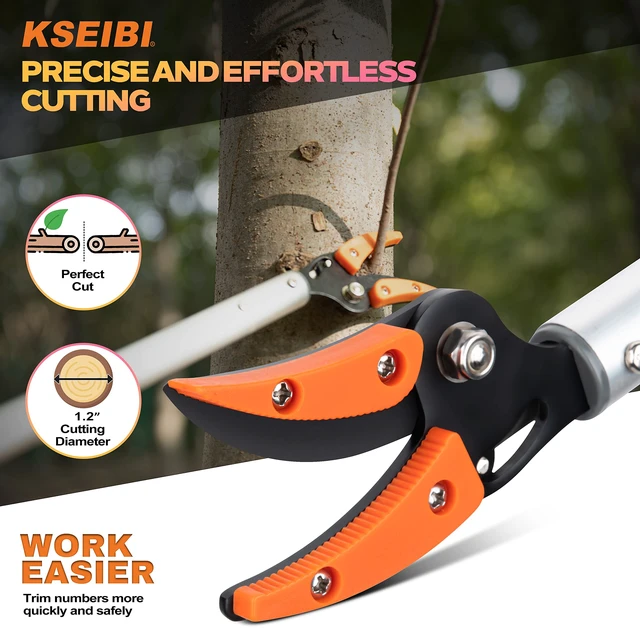 Alt view image 5 of 7 - 143010 Long Reach 3.5 ft (1.0m) Cut & Hold Bypass Pruner - Lightweight Aluminum, Rust-Resistant, Ergonomic Grip, 1/4" Max Cut - Ideal for Precision Gardening & Pruning