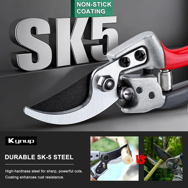 Alt view image 2 of 7 - Pruning Shears, Garden Shears, Garden Clippers, Gardening Hand Tools | SK5 Steel Blade, Up to 1 Inch Cut Capacity, Safty Locked, Effortless Design, Garden Tools for Gardening, Farm