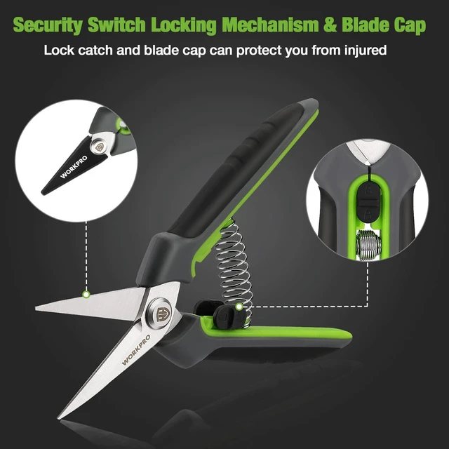 Alt view image 3 of 7 - 2 Pack Garden Pruning Shears, 6.5" Small Hand Pruners with Sheath | Sharp Straight Blades, Spring Loaded Design, Precision Microgreen Trimming, Ideal for Flowers, Weeds & Bonsai