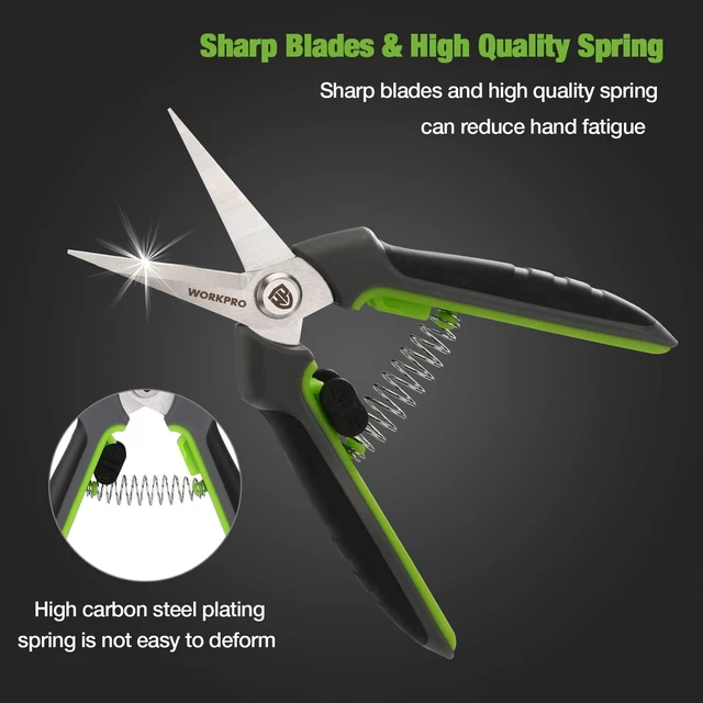 Alt view image 4 of 7 - 2 Pack Garden Pruning Shears, 6.5" Small Hand Pruners with Sheath | Sharp Straight Blades, Spring Loaded Design, Precision Microgreen Trimming, Ideal for Flowers, Weeds & Bonsai