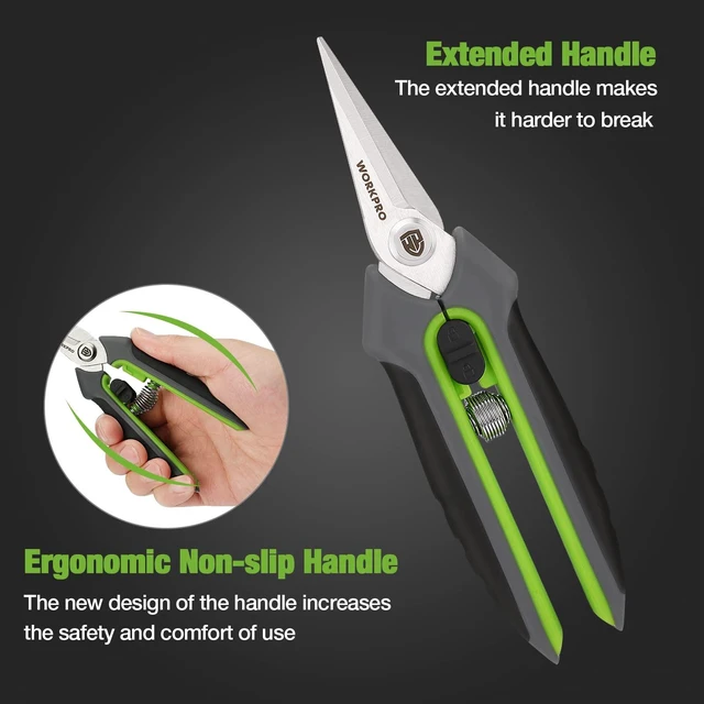 Alt view image 5 of 7 - 2 Pack Garden Pruning Shears, 6.5" Small Hand Pruners with Sheath | Sharp Straight Blades, Spring Loaded Design, Precision Microgreen Trimming, Ideal for Flowers, Weeds & Bonsai