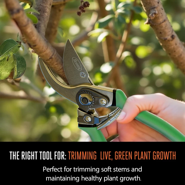 Alt view image 2 of 6 - 2-Piece Pruning Tool Set Includes 8 in. Bypass Pruning Shears for Live Plants and Soft Stems, and 7.5 in. Folding Saw for Cutting Thick Branches
