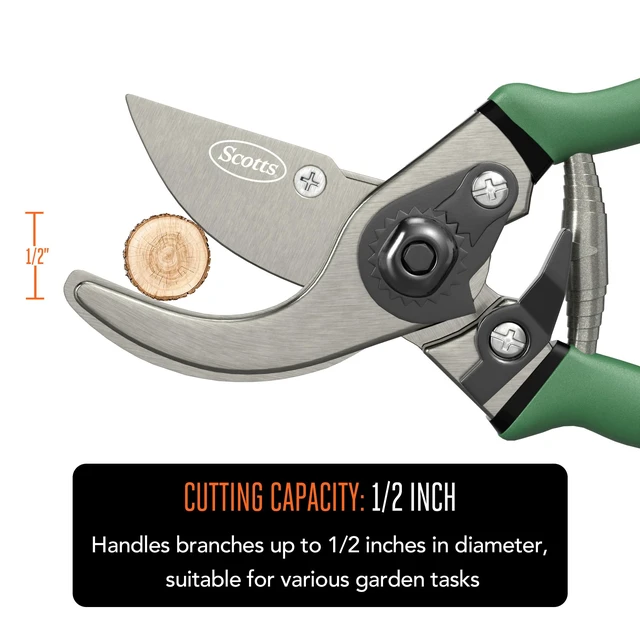 Alt view image 6 of 6 - 2-Piece Pruning Tool Set Includes 8 in. Bypass Pruning Shears for Live Plants and Soft Stems, and 7.5 in. Folding Saw for Cutting Thick Branches