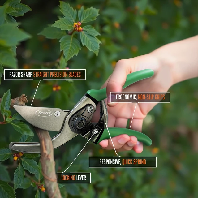 Alt view image 5 of 6 - 2-Piece Pruning Tool Set Includes 8 in. Bypass Pruning Shears for Live Plants and Soft Stems, and 7.5 in. Folding Saw for Cutting Thick Branches