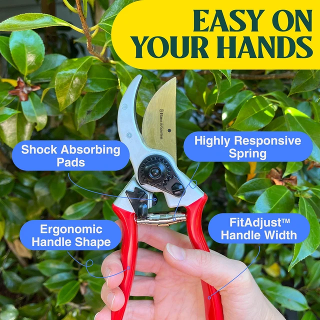 Alt view image 4 of 7 - ClassicPRO 8.5" Professional Premium Titanium Bypass Pruning Shears - Use As Pruners, Garden Shears, Heavy Duty Handheld Pruning Shears For Gardening, Clippers, Pruner Scissor Tool