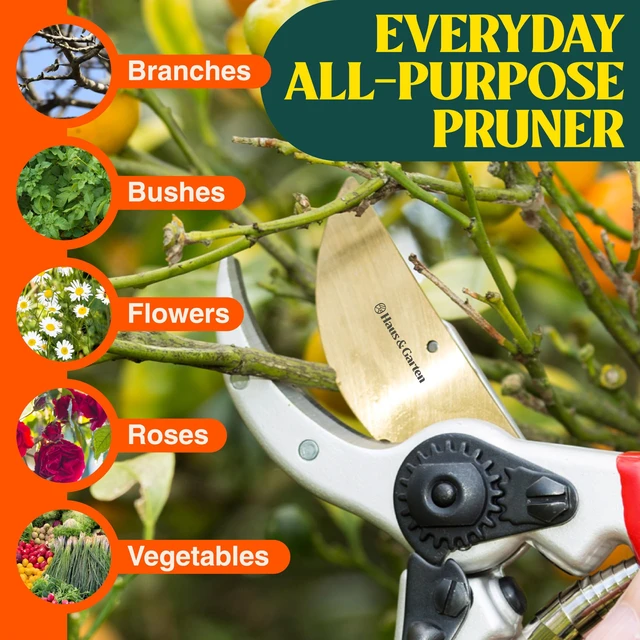Alt view image 6 of 7 - ClassicPRO 8.5" Professional Premium Titanium Bypass Pruning Shears - Use As Pruners, Garden Shears, Heavy Duty Handheld Pruning Shears For Gardening, Clippers, Pruner Scissor Tool