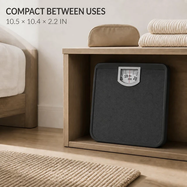Alt view image 6 of 7 - Bathroom Scale Analog, 330 lb Non Digital Weight Scale | Spring-Driven Dial, Metal Platform, No Charging Required
