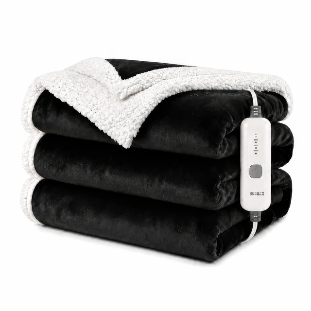 Main image of Electric Heated Blanket 72"×84", 4 Heating Levels & 10H Auto-Off | Full Size Dark Gray, Sherpa & Soft Microplush, Quick Heating, Machine Washable, for Couch, Bed & Office, Parents' Gifts