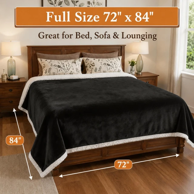 Alt view image 6 of 7 - Electric Heated Blanket 72"×84", 4 Heating Levels & 10H Auto-Off | Full Size Dark Gray, Sherpa & Soft Microplush, Quick Heating, Machine Washable, for Couch, Bed & Office, Parents' Gifts
