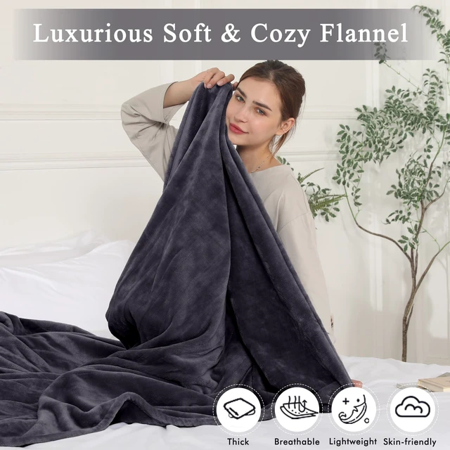 Alt view image 3 of 7 - Heated Blanket Electric Blanket Full Size, Super Soft Cozy Upgraded Flannel Heating Blanket with 6 Heating Levels & 1-10 Hours Auto Off, Fast Heating & Overheat Protection, 72" x 84", Dark Gray