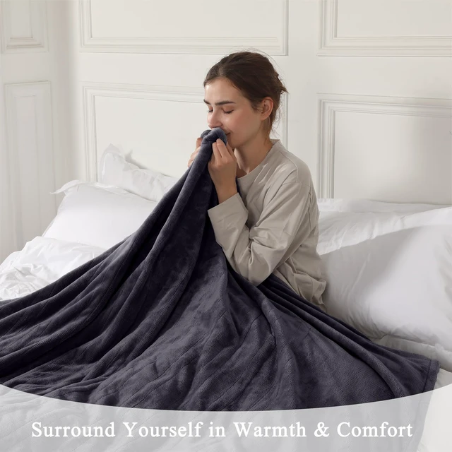 Alt view image 7 of 7 - Heated Blanket Electric Blanket Full Size, Super Soft Cozy Upgraded Flannel Heating Blanket with 6 Heating Levels & 1-10 Hours Auto Off, Fast Heating & Overheat Protection, 72" x 84", Dark Gray