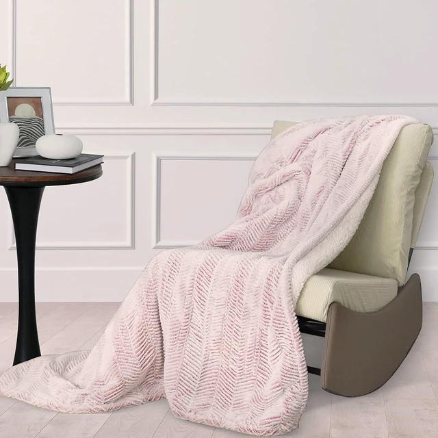 Alt view image 6 of 7 - Heated Blanket Throw 50" x 60",Fluffy Electric Blanket,Pink | Timer Settings,Auto Off,Soft Sherpa Heated Throw Blanket,Machine Washable,Fast Heating for Sofa Bed Office Use,Gifts for Mom