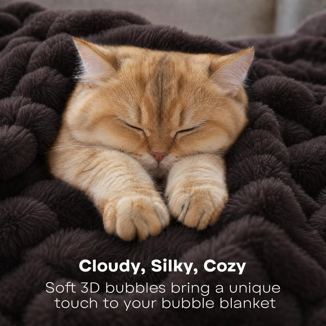 Alt view image 3 of 7 - Electric Heated Blanket,50x60 Heating Throw Soft Bubble Flannel Dark Grey | ETL Certified 9 Setting Electric Heated Throw Blanket,Machine Washable Auto Off for couch Bed Office, Gifts
