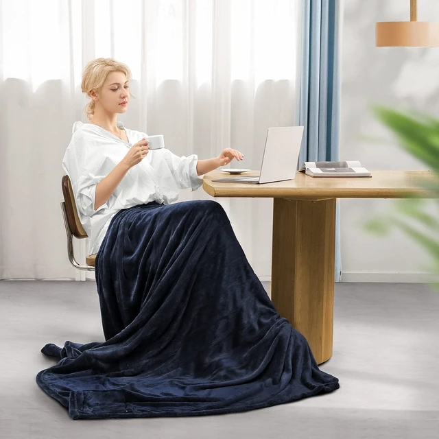 Alt view image 6 of 7 - Heated Electric Blanket Twin Size 62" x 84" Flannel Heated Blanket with 6 Heating Levels & 10 Hours Auto Off, Comfort Warm Blanket for Home Office Use, Machine Washable