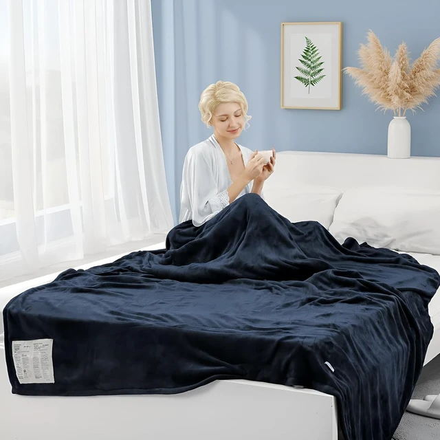 Alt view image 2 of 7 - Heated Electric Blanket Twin Size 62" x 84" Flannel Heated Blanket with 6 Heating Levels & 10 Hours Auto Off, Comfort Warm Blanket for Home Office Use, Machine Washable