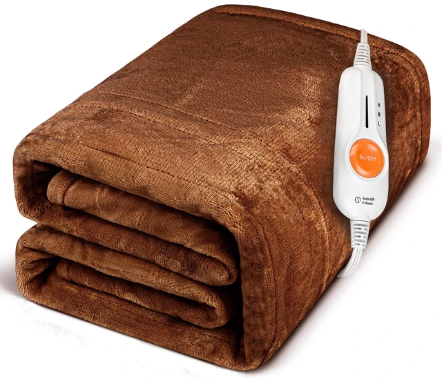 Main image of Heated Blanket Throw, Soft Double Flannel Electric Heating Blanket | ETL & FCC Certified, 3 Heat Levels, 4H Auto Off, Overheat Protection, Washable, for Couch, Bed, Office, Gifts for Women Men