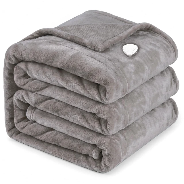 Main image of Heated Blanket Queen Size, Soft Cozy Double Flannel Electric Blanket | ETL & FCC Certified, 3 Heating Levels, 8H Auto Off, Overheat Protection, for Bedroom, Gifts for Women, Men, Gray