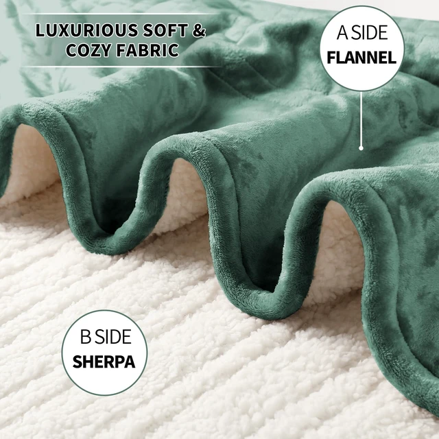 Alt view image 2 of 7 - Electric Blanket Heated Throw, 50"x70" Electric Throw Blanket | Soft Flannel & Warm Sherpa, 6 Heating Levels & 4 Hours Auto Off, ETL & FCC Certification, Home Office Sofa, Machine Washable