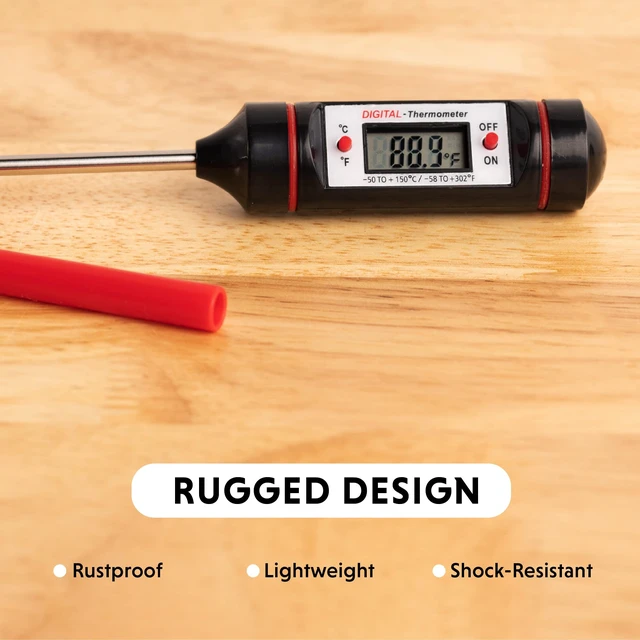 Alt view image 4 of 6 - Digital Thermometer #DT310LAB, 8 Inch Extra Long Stainless Steel Probe, -58 to 302 degrees Fahrenheit (-50 to 150 degrees Celsius) Range with High and Low Alarms, Auto-Off