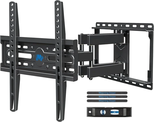 Main image of Full Motion TV Wall Mount for 32-70 Inch TVs up to 110lbs Mount Bracket with Swivel and Tilt, TV Bracket with Articulating Dual Arms, Fits 16 Studs, Max VESA 400X400 mm, MD2380