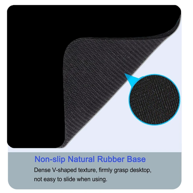 Alt view image 4 of 7 - Mouse Pad, Square Mousepad, Personalized Premium-Textured, Non-Slip Rubber Base Mouse Mat, Waterproof Gaming Mouse Pad for Wireless Mouse, Computers, Laptop, Office, Home (Black)