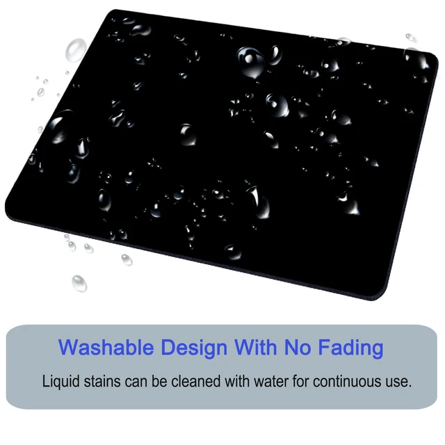 Alt view image 5 of 7 - Mouse Pad, Square Mousepad, Personalized Premium-Textured, Non-Slip Rubber Base Mouse Mat, Waterproof Gaming Mouse Pad for Wireless Mouse, Computers, Laptop, Office, Home (Black)