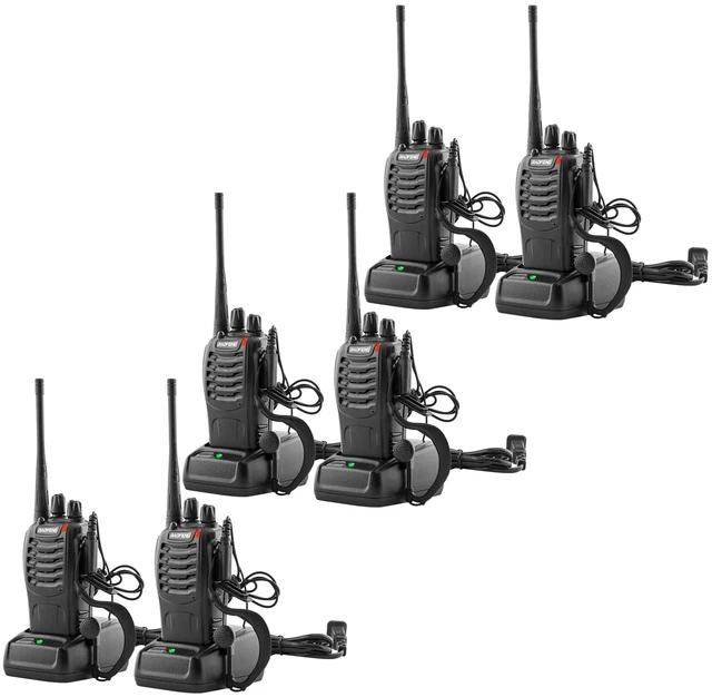 Main image of Walkie Talkies Long Range for Adults with Earpieces,16 Channel Walky Talky Rechargeable Handheld Two Way Radios with Flashlight Li-ion Battery and Charger 6 Pack