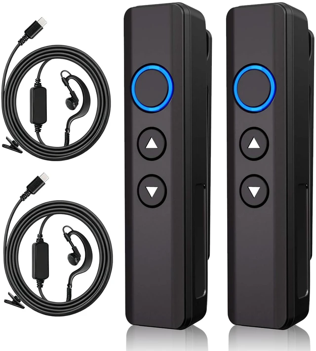 Main image of Mini Walkie Talkies with Earpiece, Ultralight Clip-On Two Way Radios 2 Pack | 0.9 ounces Ultra Long Range Lightweight Design 48-Hour Standby Battery Life Perfect for Restaurants, Hotels & Retail Teams