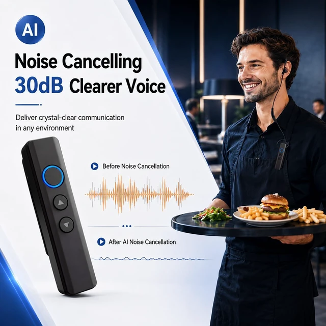 Alt view image 6 of 7 - Mini Walkie Talkies with Earpiece, Ultralight Clip-On Two Way Radios 2 Pack | 0.9 ounces Ultra Long Range Lightweight Design 48-Hour Standby Battery Life Perfect for Restaurants, Hotels & Retail Teams