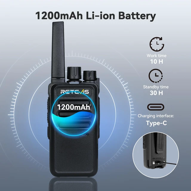 Alt view image 6 of 7 - RT68 FRS Walkie Talkies for Adults Long Range (2 Pack) | for Hiking Camping, Splash-Proof & Weather-Resistant 2 Way Radio, 500mW Speaker, 1200mAh Battery, Ready to Use, License-Free