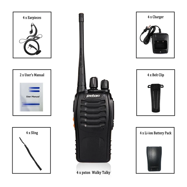 Alt view image 6 of 7 - Walkie Talkies Long Range for Adults with Earpieces,16 Channel Walky Talky Rechargeable Handheld Two Way Radios with Flashlight Li-ion Battery and Charger4 Pack