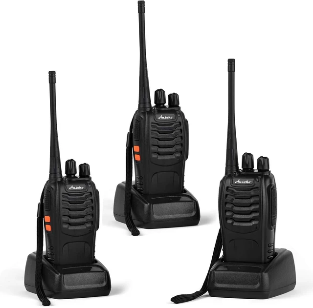 Main image of Walkie Talkies Rechargeable Long Range Two Way Radios 16-Channel with Earpiece Battery n Charger (3 Pack)