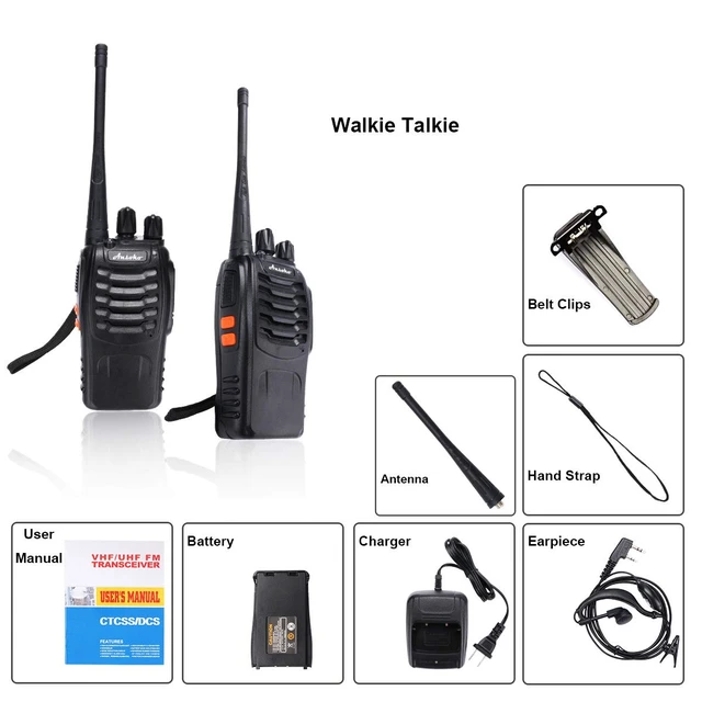 Alt view image 7 of 7 - Walkie Talkies Rechargeable Long Range Two Way Radios 16-Channel with Earpiece Battery n Charger (3 Pack)