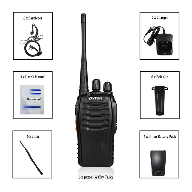 Alt view image 7 of 7 - Two Way Radios Long Range Walkie Talkies for Adults with Headphones,16 Channel Handheld 2 Way Radio Rechargeable with Flashlight Li-ion Battery and Charger6 Pack