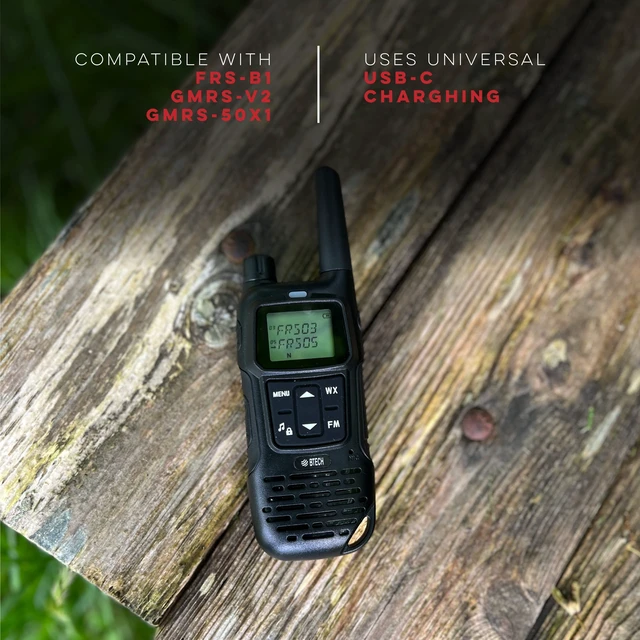 Alt view image 7 of 7 - FRS-A1 2-Pack Walkie Talkies for Adults, License-Free FRS Two-Way Radios with USB-C Charging, NOAA Weather, Dual Watch, Named Channels, Tone Scan, IP54 (Orange)