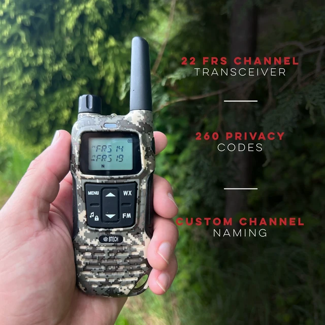 Alt view image 5 of 7 - FRS-A1 2-Pack Walkie Talkies for Adults, License-Free FRS Two-Way Radios with USB-C Charging, NOAA Weather, Dual Watch, Named Channels, Tone Scan, IP54 (Orange)