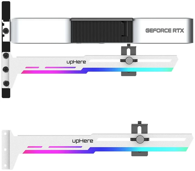 Main image of 5V Addressable RGB White Graphics Card GPU Brace Support Video Card Sag Holder,Built-in 5V ARGB Strip,Adjustable Length and Height Support,G276WTARGB